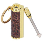 Cigarette Lighter Matchstick Kerosene Lighter Waterproof Lighter Outdoor Vintage Key ChainGolden Brown