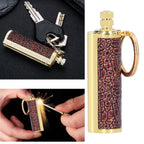 Cigarette Lighter Matchstick Kerosene Lighter Waterproof Lighter Outdoor Vintage Key ChainGolden Brown