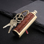 Cigarette Lighter Matchstick Kerosene Lighter Waterproof Lighter Outdoor Vintage Key ChainGolden Brown