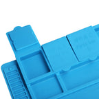 Repair Mat Magnetic Slot Silicone Heat Resistant Solder Station Parts Adsorption Pad Light Blue