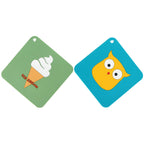 5PCS Silicone Placemat Cute Cartoon Animals Coaster Heat Resistant Table Mats for Home Kitchen
