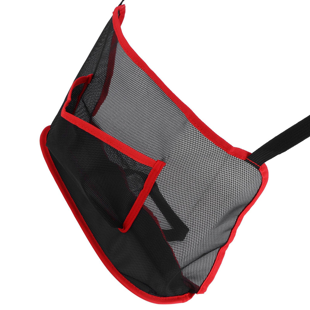 Handbag Holder Organizer Polyester Fiber Car Interior Seat Back Storage Net Bag AccessoryWith Pocket Red