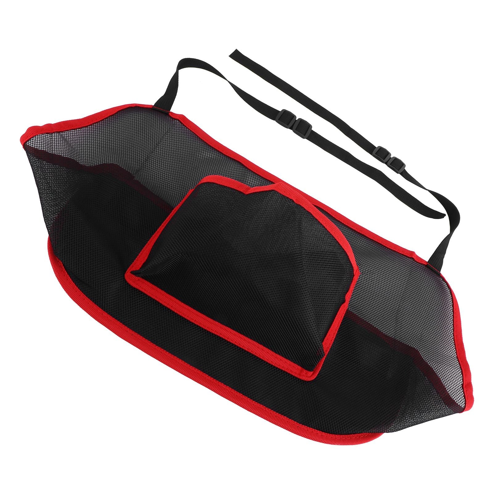 Handbag Holder Organizer Polyester Fiber Car Interior Seat Back Storage Net Bag AccessoryWith Pocket Red