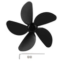 Fireplace Fan Blade Universal Aluminum Alloy 5-Blade Heat Powered Fan Accessory Black