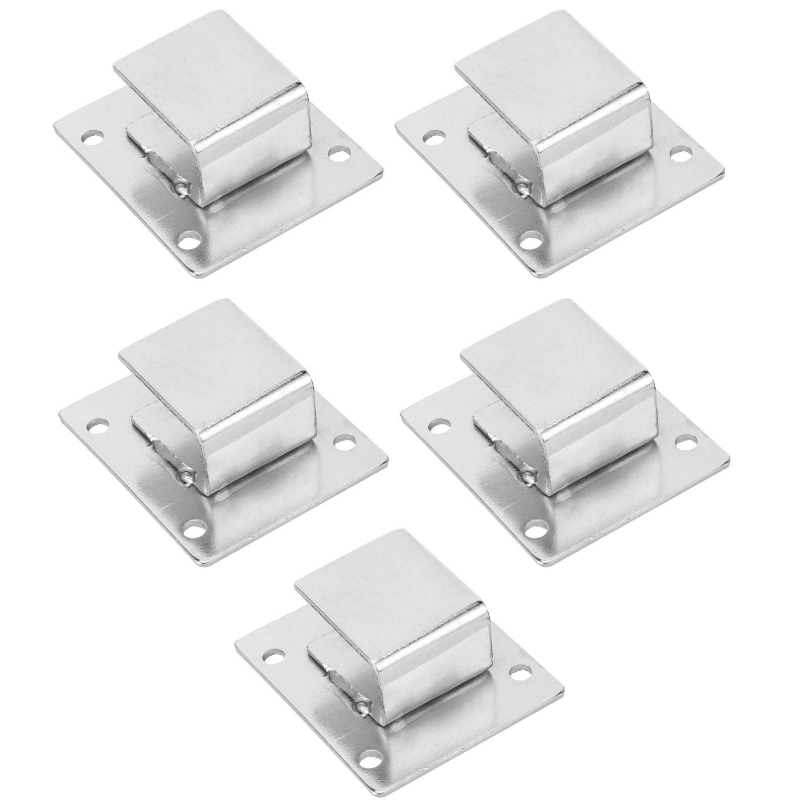 5Pcs Shelf Mount Bracket Hanger Stainless Steel Tube Support Holder Buckle Hardware SilverOpening Type