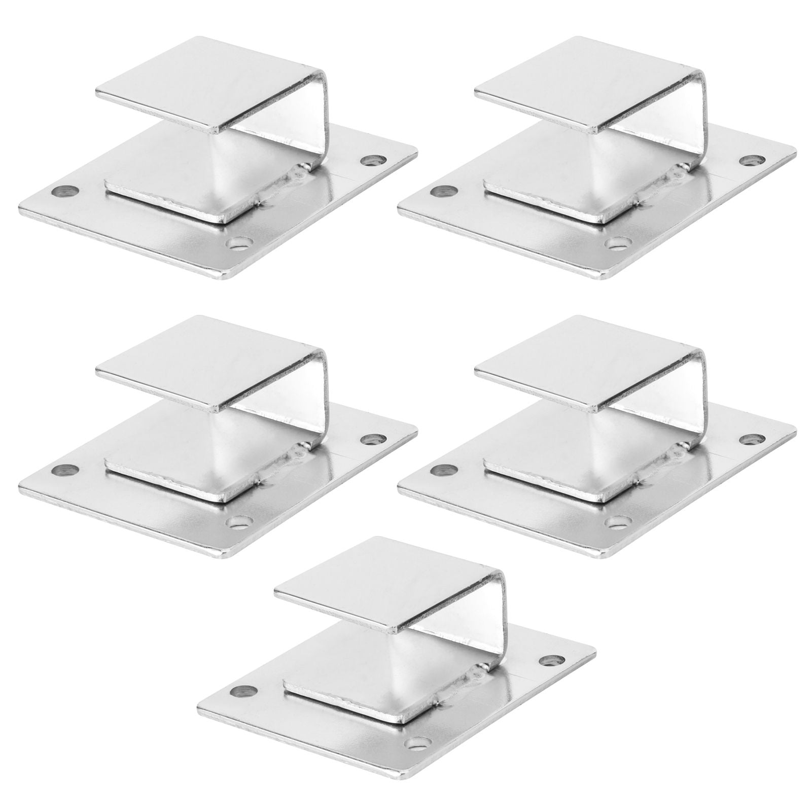 5Pcs Shelf Mount Bracket Hanger Stainless Steel Tube Support Holder Buckle Hardware SilverOpening Type
