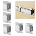5Pcs Shelf Mount Bracket Hanger Stainless Steel Tube Support Holder Buckle Hardware SilverOpening Type
