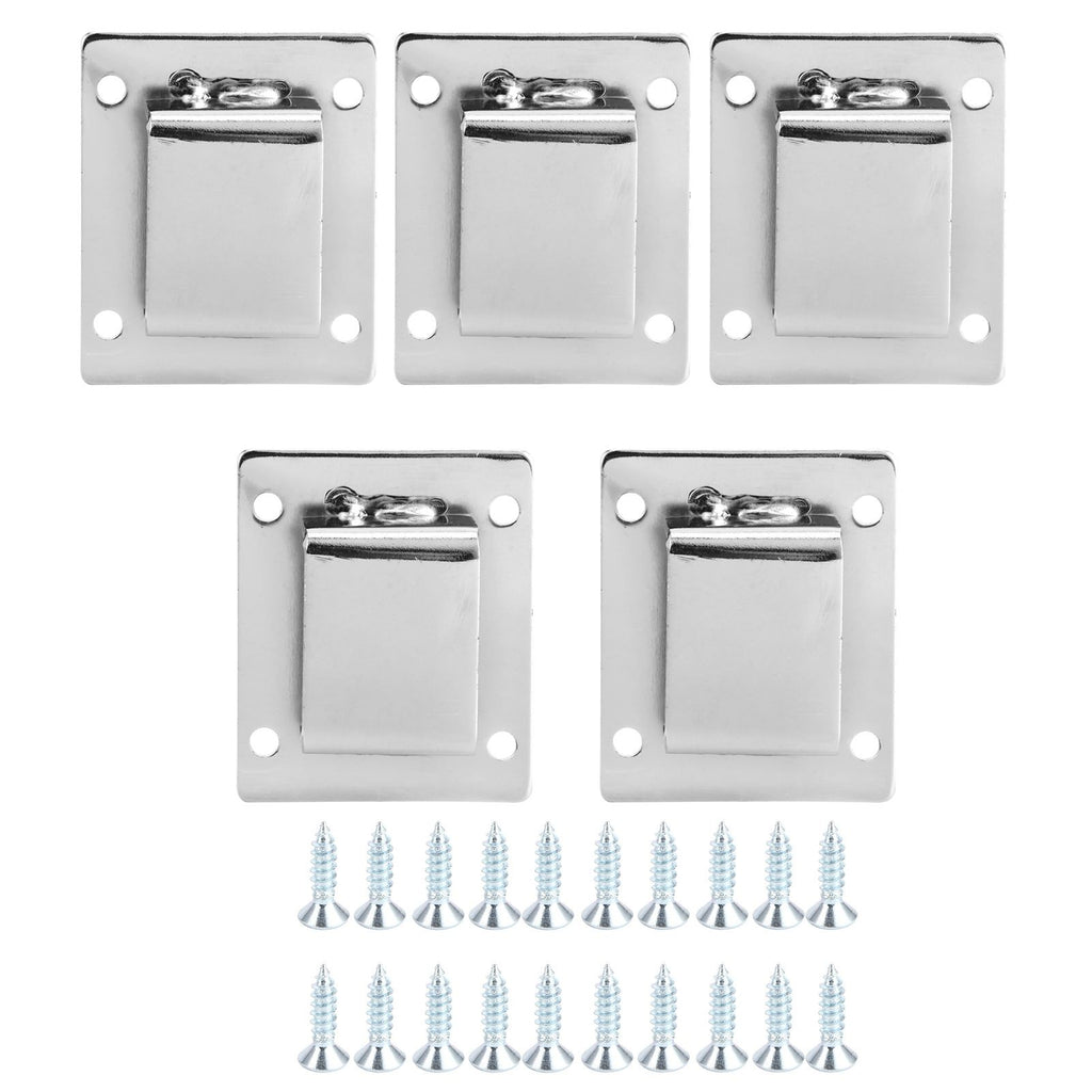 5Pcs Shelf Mount Bracket Hanger Stainless Steel Tube Support Holder Buckle Hardware SilverSealing Type