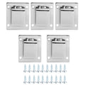 5Pcs Shelf Mount Bracket Hanger Stainless Steel Tube Support Holder Buckle Hardware SilverSealing Type
