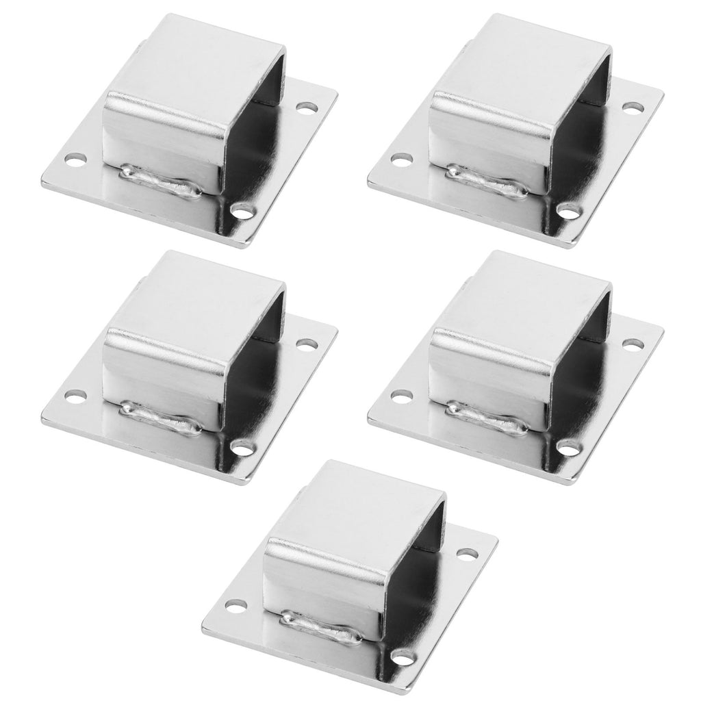 5Pcs Shelf Mount Bracket Hanger Stainless Steel Tube Support Holder Buckle Hardware SilverSealing Type