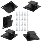 5pcs Wall Shelf Mount Bracket Display Shelf Hook Hanger Rack Tube Bar Holder BlackOpening Type
