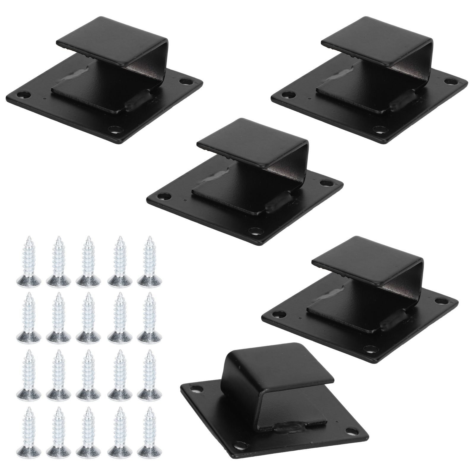 5pcs Wall Shelf Mount Bracket Display Shelf Hook Hanger Rack Tube Bar Holder BlackOpening Type