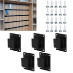 5pcs Wall Shelf Mount Bracket Display Shelf Hook Hanger Rack Tube Bar Holder BlackOpening Type