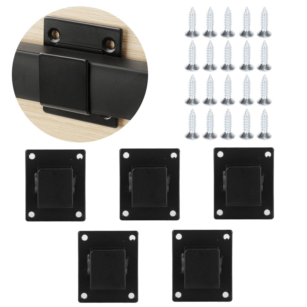 5pcs Wall Shelf Mount Bracket Display Shelf Hook Hanger Rack Tube Bar Holder BlackOpening Type