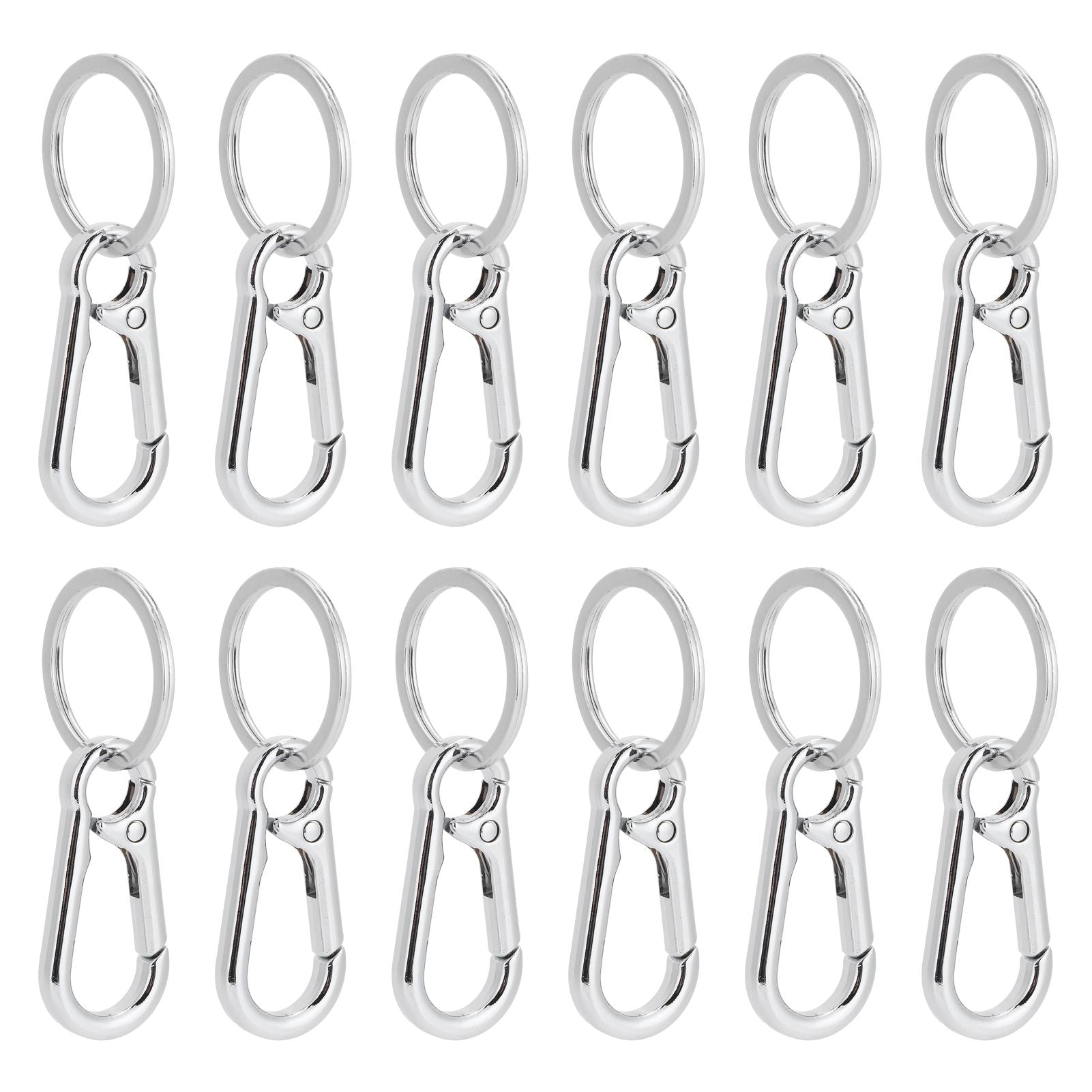 12pcs Alloy Keychain AntiRust No Deformation Glossy Surface for Hanging Key Wallet Zip Belt
