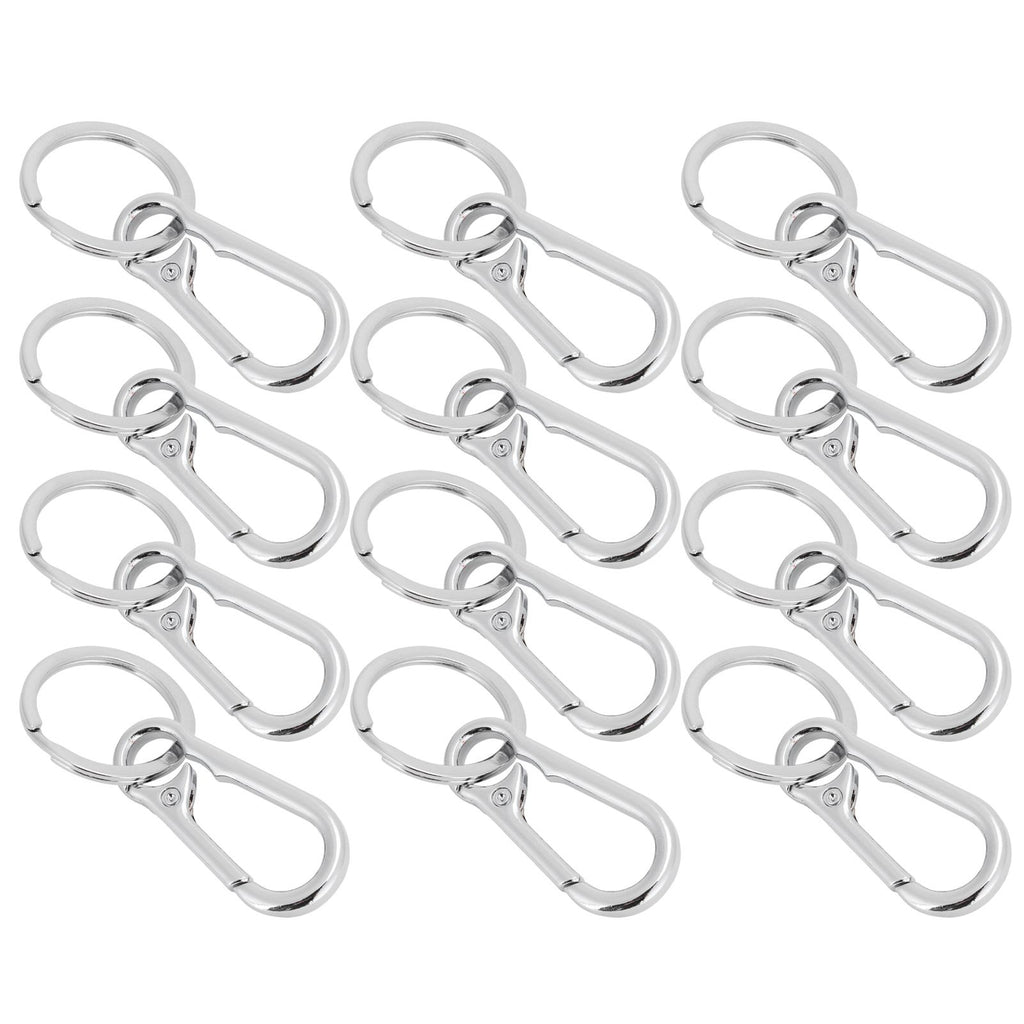 12pcs Alloy Keychain AntiRust No Deformation Glossy Surface for Hanging Key Wallet Zip Belt
