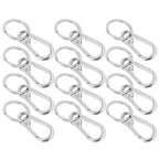 12pcs Alloy Keychain AntiRust No Deformation Glossy Surface for Hanging Key Wallet Zip Belt