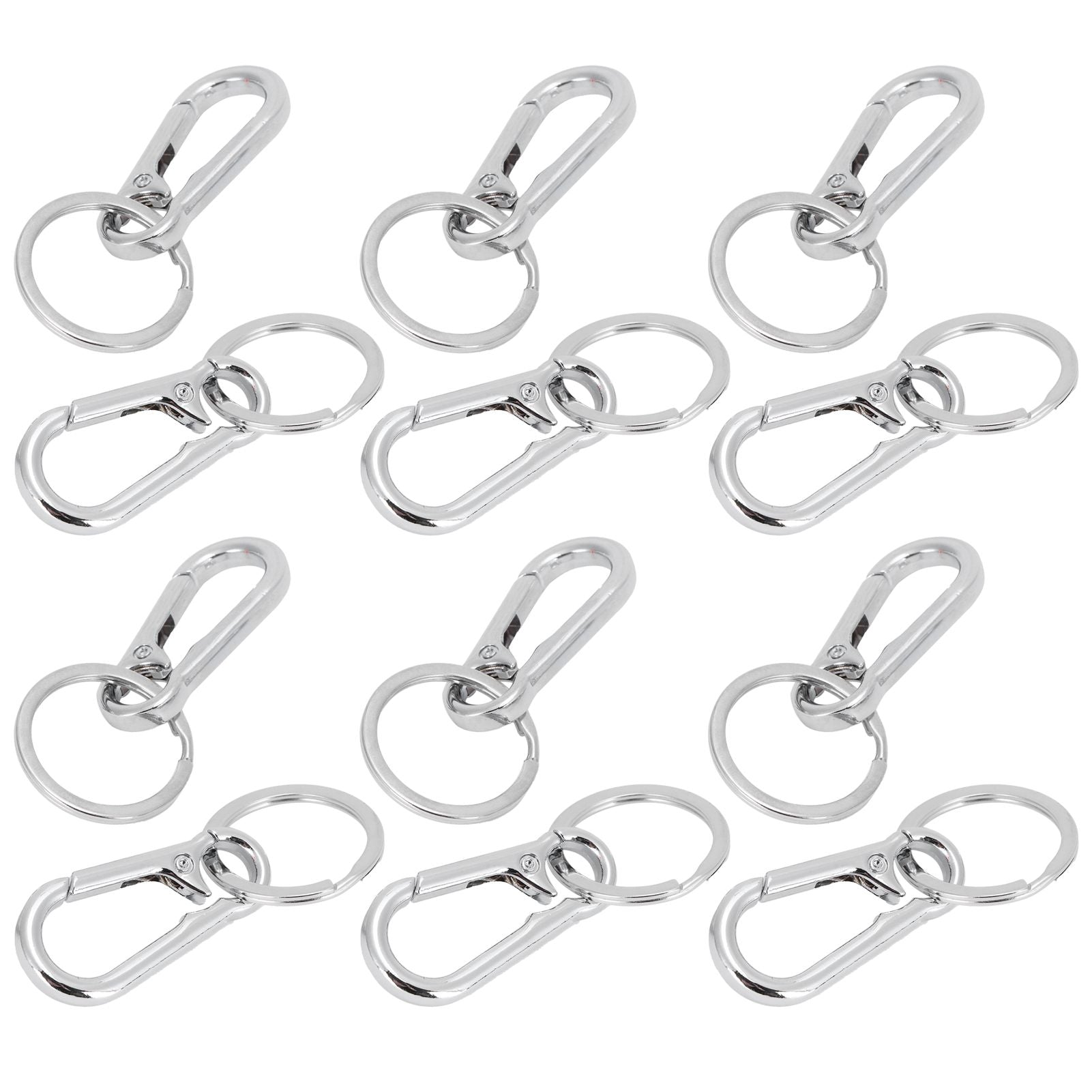 12pcs Alloy Keychain AntiRust No Deformation Glossy Surface for Hanging Key Wallet Zip Belt
