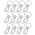 12pcs Alloy Keychain AntiRust No Deformation Glossy Surface for Hanging Key Wallet Zip Belt