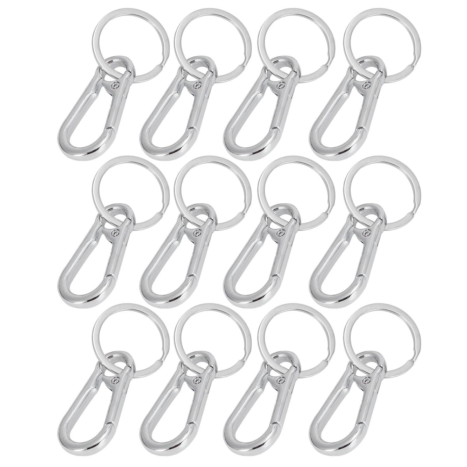 12pcs Alloy Keychain AntiRust No Deformation Glossy Surface for Hanging Key Wallet Zip Belt