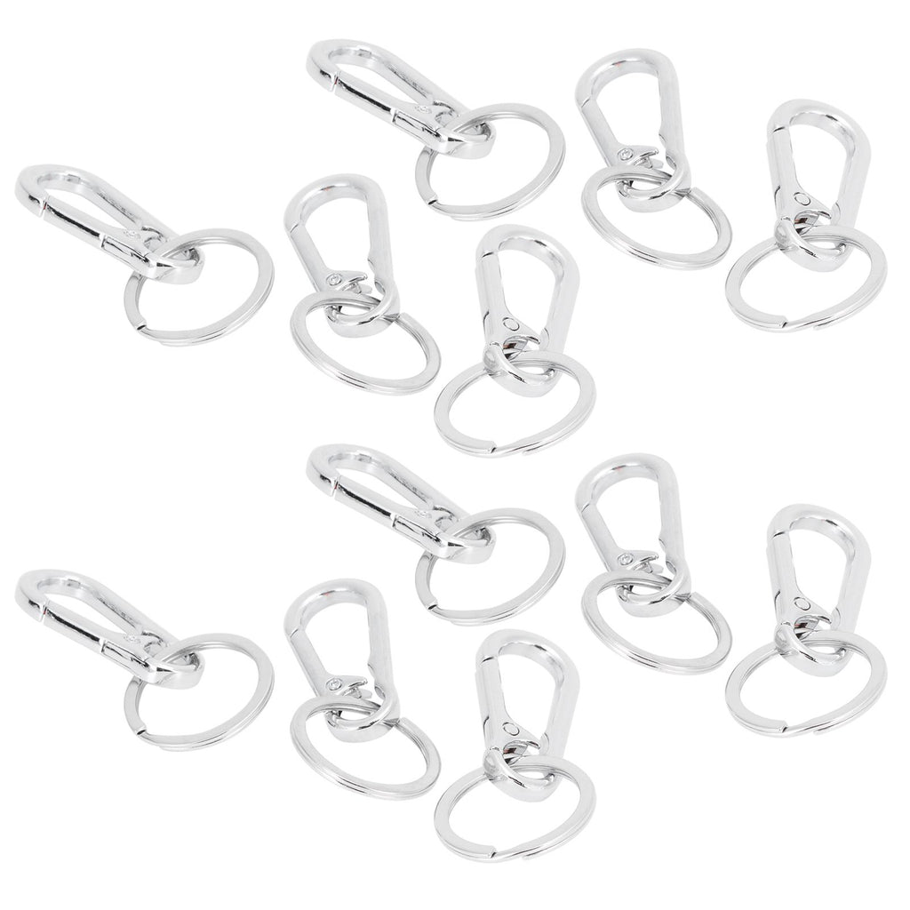 12pcs Alloy Keychain AntiRust No Deformation Glossy Surface for Hanging Key Wallet Zip Belt