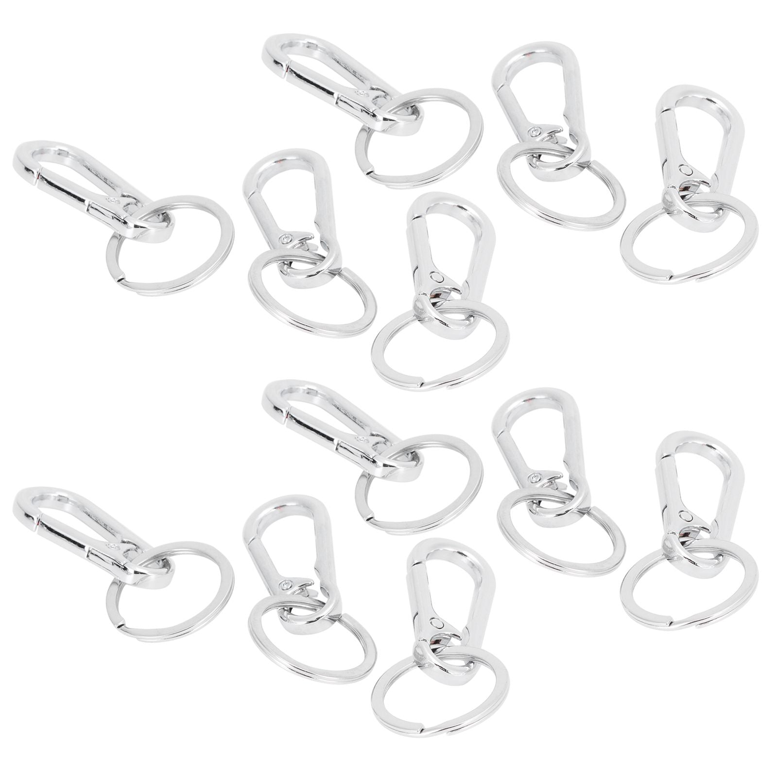 12pcs Alloy Keychain AntiRust No Deformation Glossy Surface for Hanging Key Wallet Zip Belt