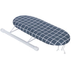Mini Ironing Board Foldable Sleeve Cuffs Collars Ironing Table for Home Travel UseDark Blue Grid
