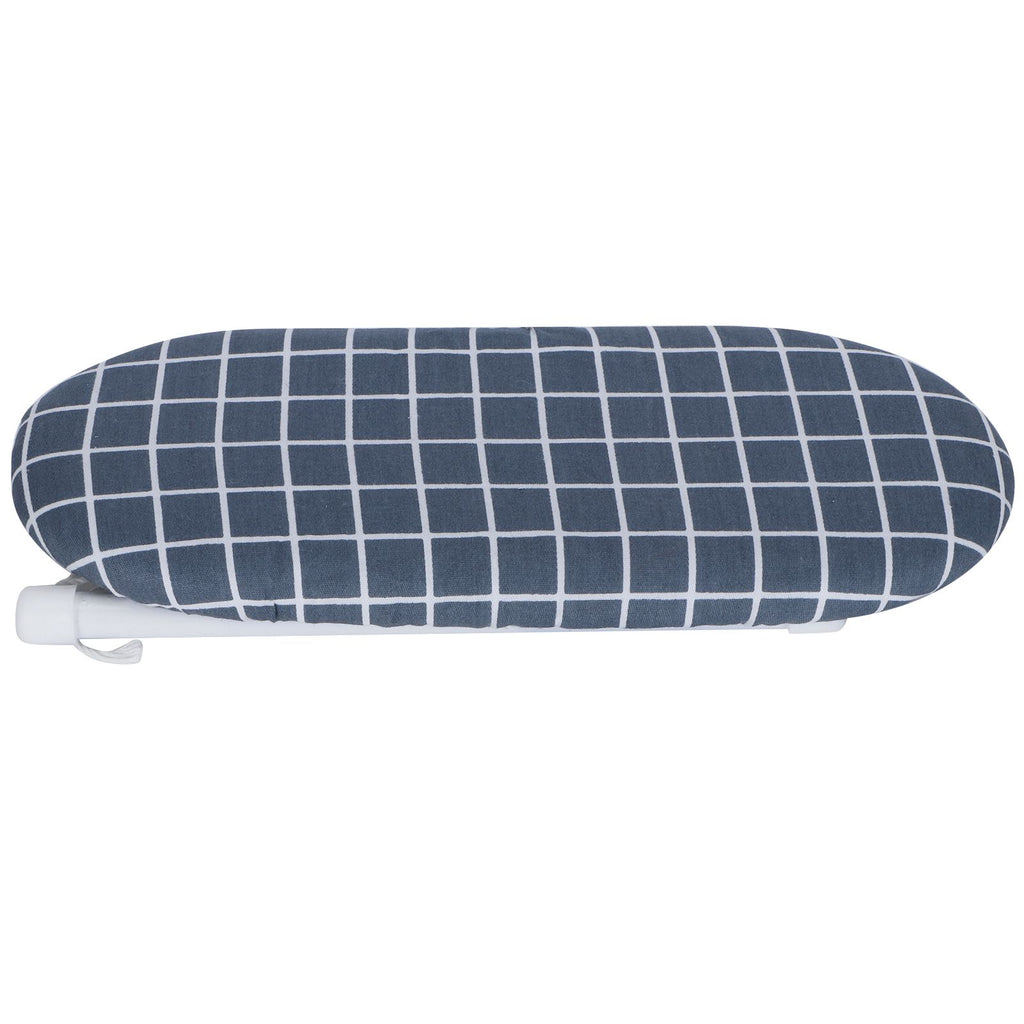 Mini Ironing Board Foldable Sleeve Cuffs Collars Ironing Table for Home Travel UseDark Blue Grid