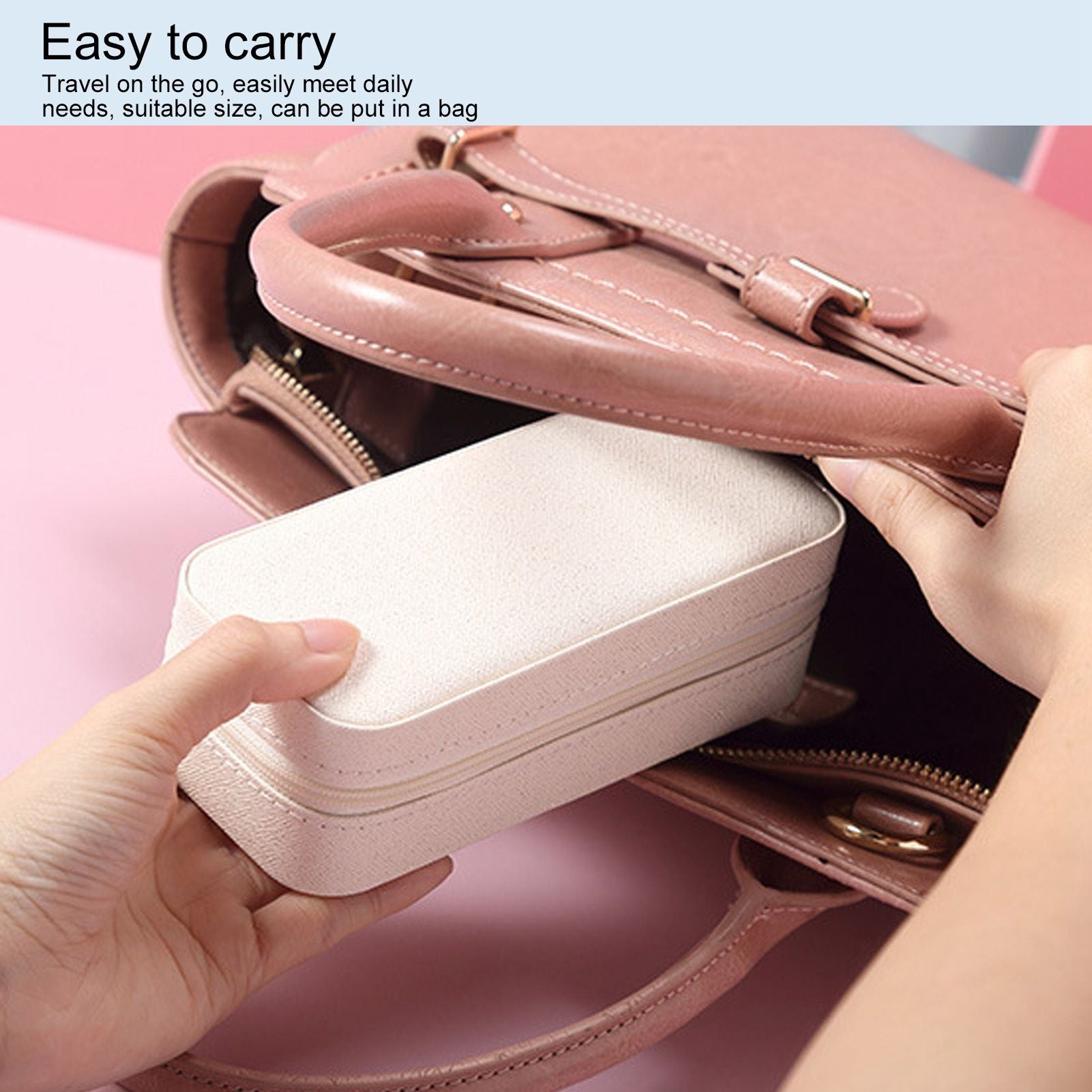 Portable Jewelry Organizer PU Fashion Earrings Necklace Rings Packaging Display Collection Case