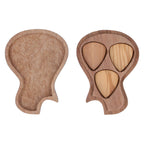 Guitar Pick Box Holder Collector with 3Pcs Wooden Picks Musical Instrument Accessory