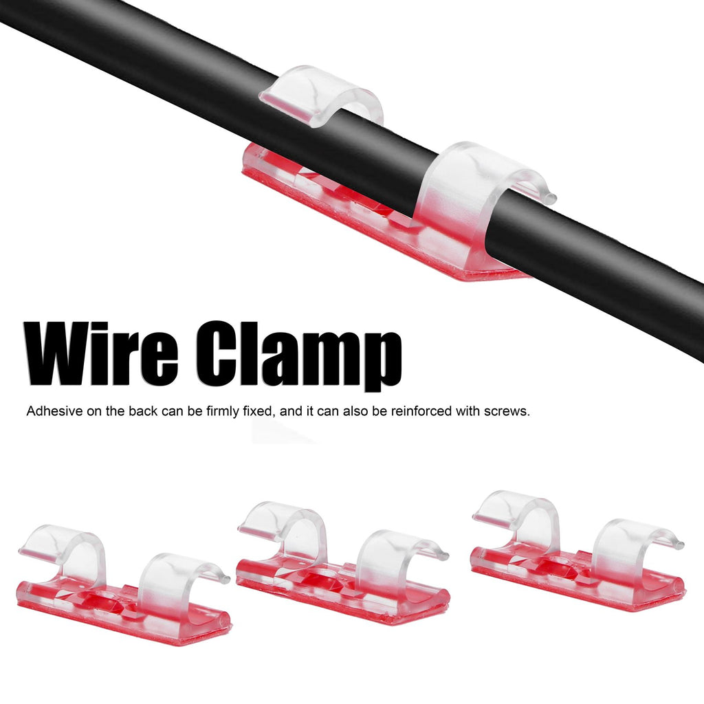 20Pcs Wire Clamp Self adhesive Line Cable Clip Buckle Fastener Desktop Organizer(Transparent )