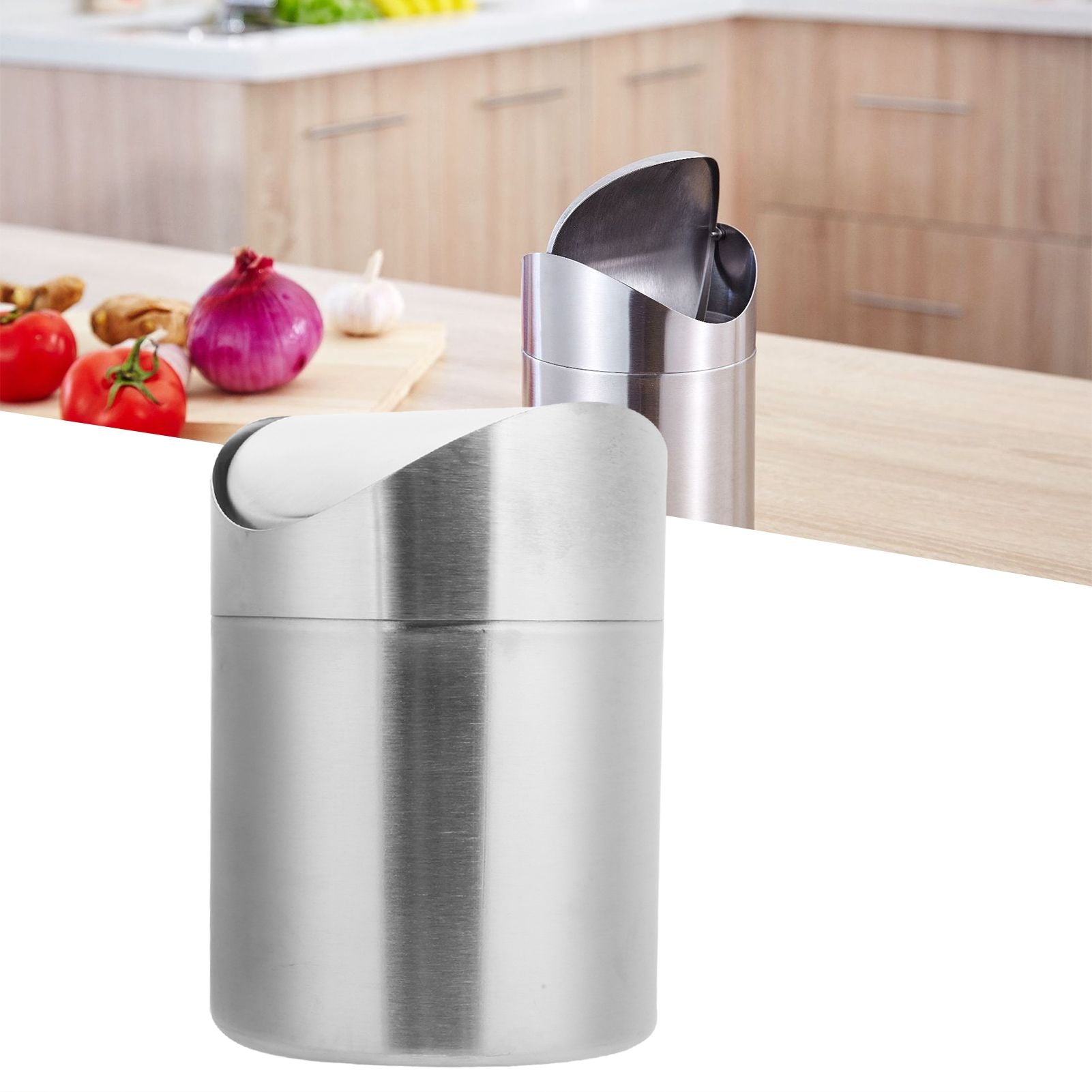 Mini Trash Can Innovative Desktop Waste Bin Rubbish Garbage Container for Office Car