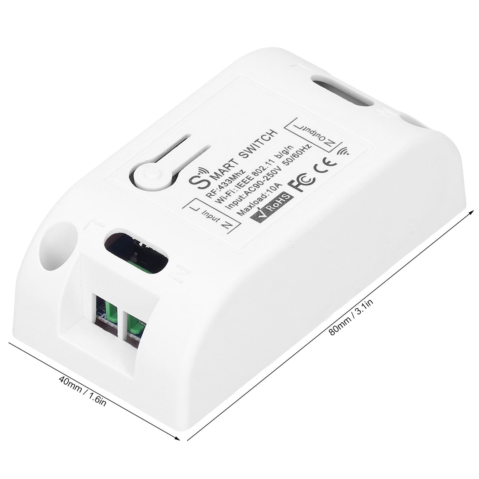 KR2201W‑4 APP Wireless Remote Control 433Mhz Wifi Timing Switch Controller for Light 90‑250V