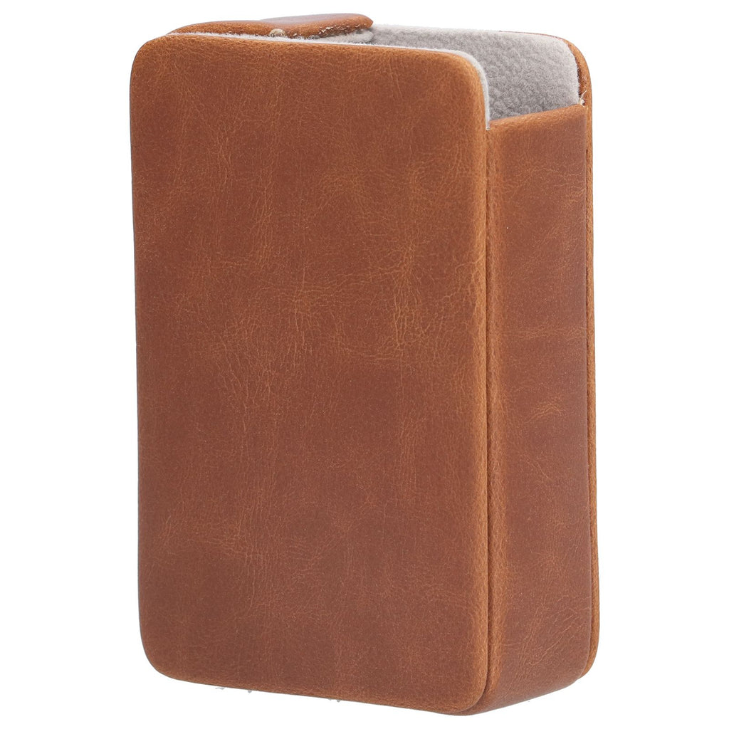 Cigarette Case Magnet Cigarette Box 20 Capacity Pressure Resistant PU Cigarette Case for MenApricot