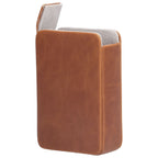 Cigarette Case Magnet Cigarette Box 20 Capacity Pressure Resistant PU Cigarette Case for MenApricot