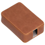 Cigarette Case Magnet Cigarette Box 20 Capacity Pressure Resistant PU Cigarette Case for MenApricot