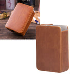 Cigarette Case Magnet Cigarette Box 20 Capacity Pressure Resistant PU Cigarette Case for MenApricot