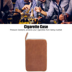Cigarette Case Magnet Cigarette Box 20 Capacity Pressure Resistant PU Cigarette Case for MenApricot