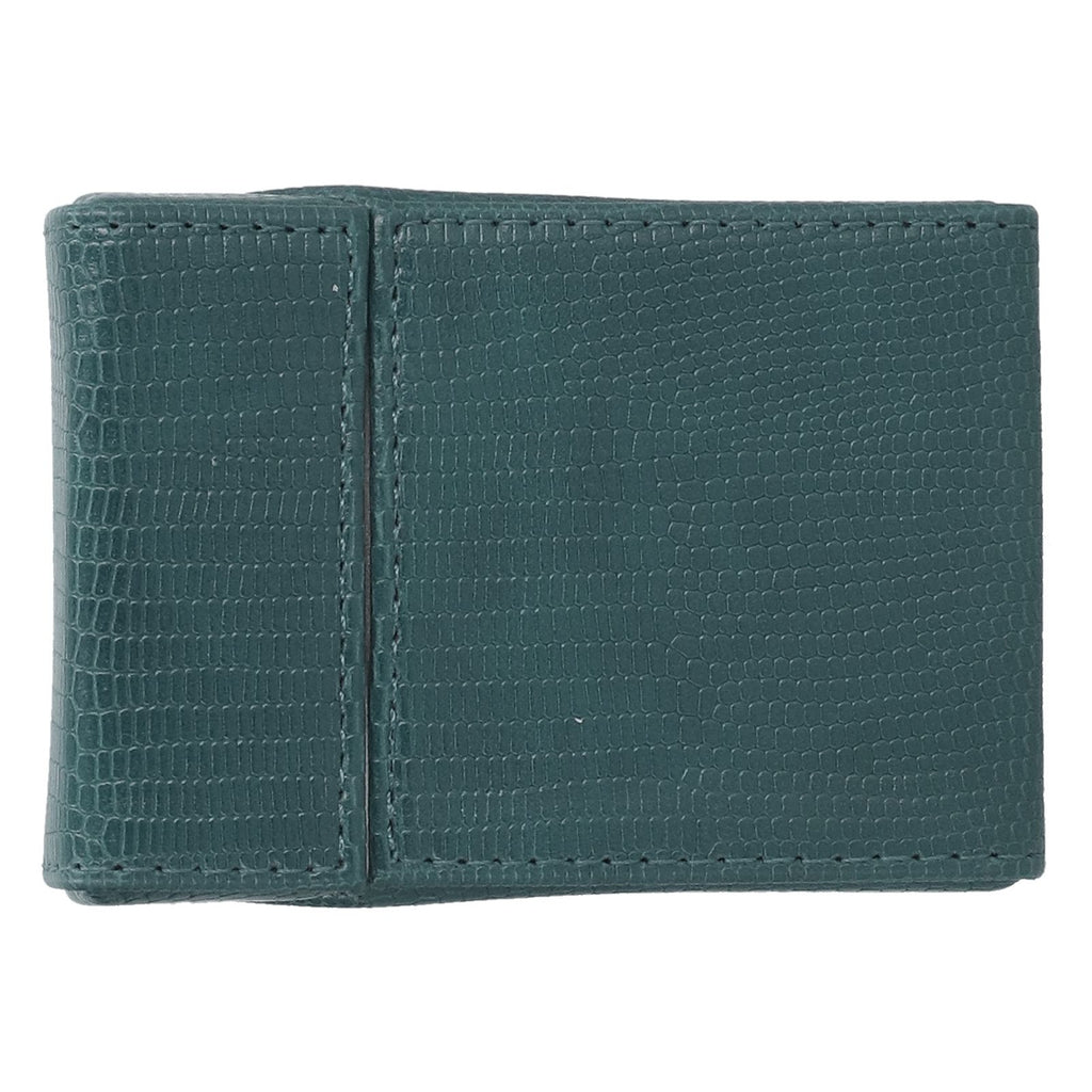 PU Cigarette Case Magnetic Cigarette Box Waterproof and Holds for 20 Cigarettes Lizard Pattern for MenGreen
