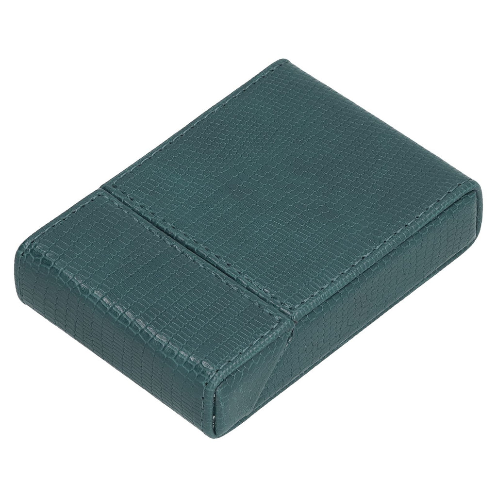 PU Cigarette Case Magnetic Cigarette Box Waterproof and Holds for 20 Cigarettes Lizard Pattern for MenGreen