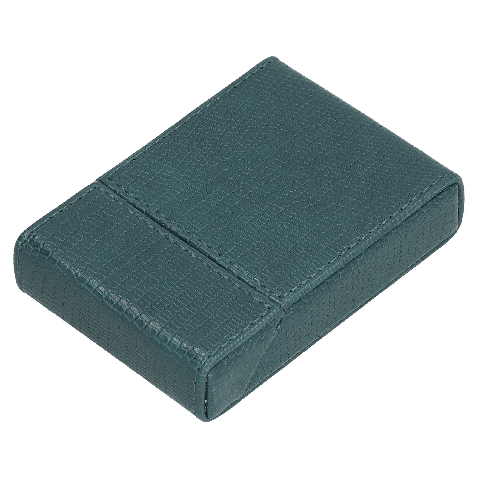 PU Cigarette Case Magnetic Cigarette Box Waterproof and Holds for 20 Cigarettes Lizard Pattern for MenGreen