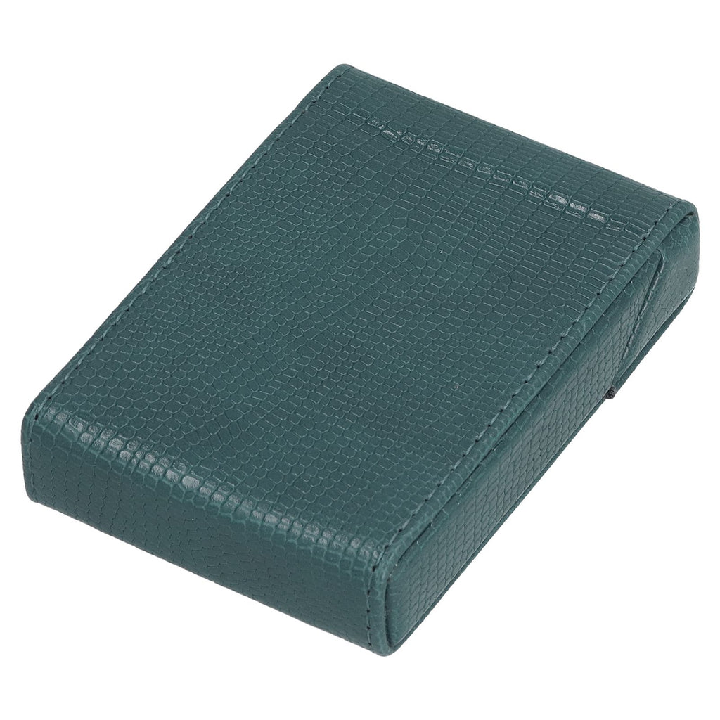 PU Cigarette Case Magnetic Cigarette Box Waterproof and Holds for 20 Cigarettes Lizard Pattern for MenGreen