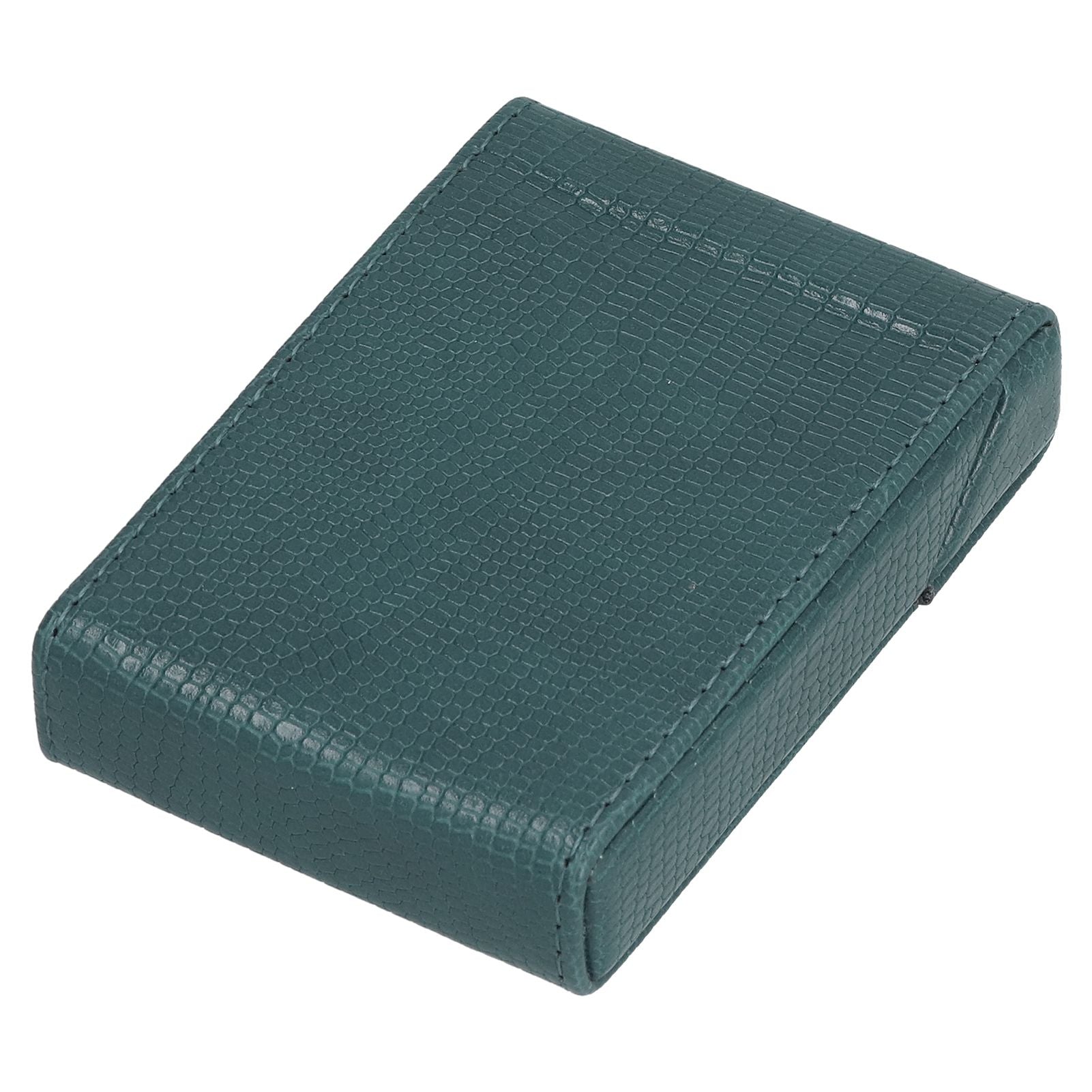 PU Cigarette Case Magnetic Cigarette Box Waterproof and Holds for 20 Cigarettes Lizard Pattern for MenGreen
