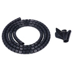 Spiral Cable Wrap Organizer Dia 20mm/0.79in Wire Winding Tube Cord Management System for Home Office TV DVD PC Cable1.5m/4.9ft