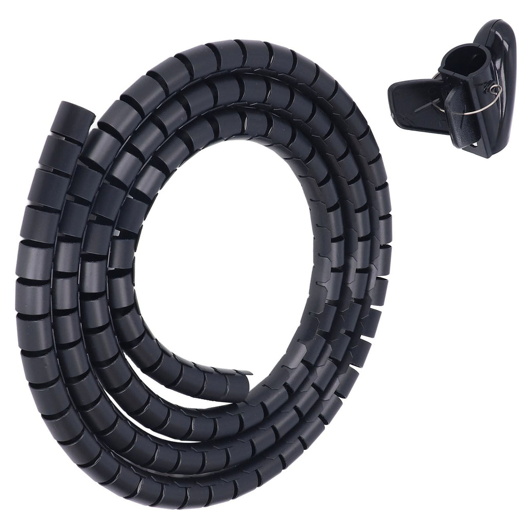 Spiral Cable Wrap Organizer Dia 20mm/0.79in Wire Winding Tube Cord Management System for Home Office TV DVD PC Cable1.5m/4.9ft