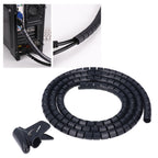 Spiral Cable Wrap Organizer Dia 20mm/0.79in Wire Winding Tube Cord Management System for Home Office TV DVD PC Cable1.5m/4.9ft