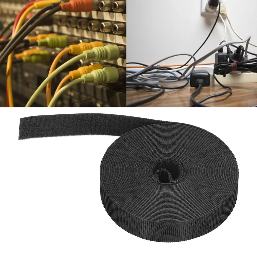 Hook and Loop Cable Ties Multipurpose Reusable Fastening Nylon Tape for Wire Management5 meter / 16.4ft