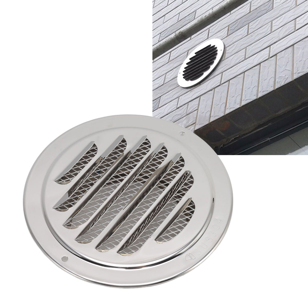 Air Ventilation Cover 304 Stainless Steel Round Exhaust Duct Grill Cap for Kitchen and Bathroom 120mm / 4.7in