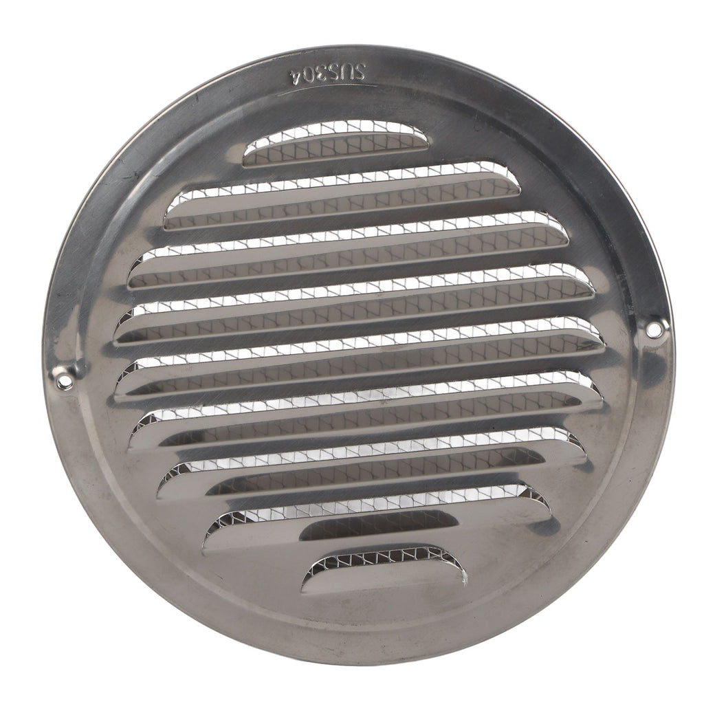 Air Ventilation Cover 304 Stainless Steel Round Exhaust Duct Grill Cap for Kitchen and Bathroom 160mm / 6.3in