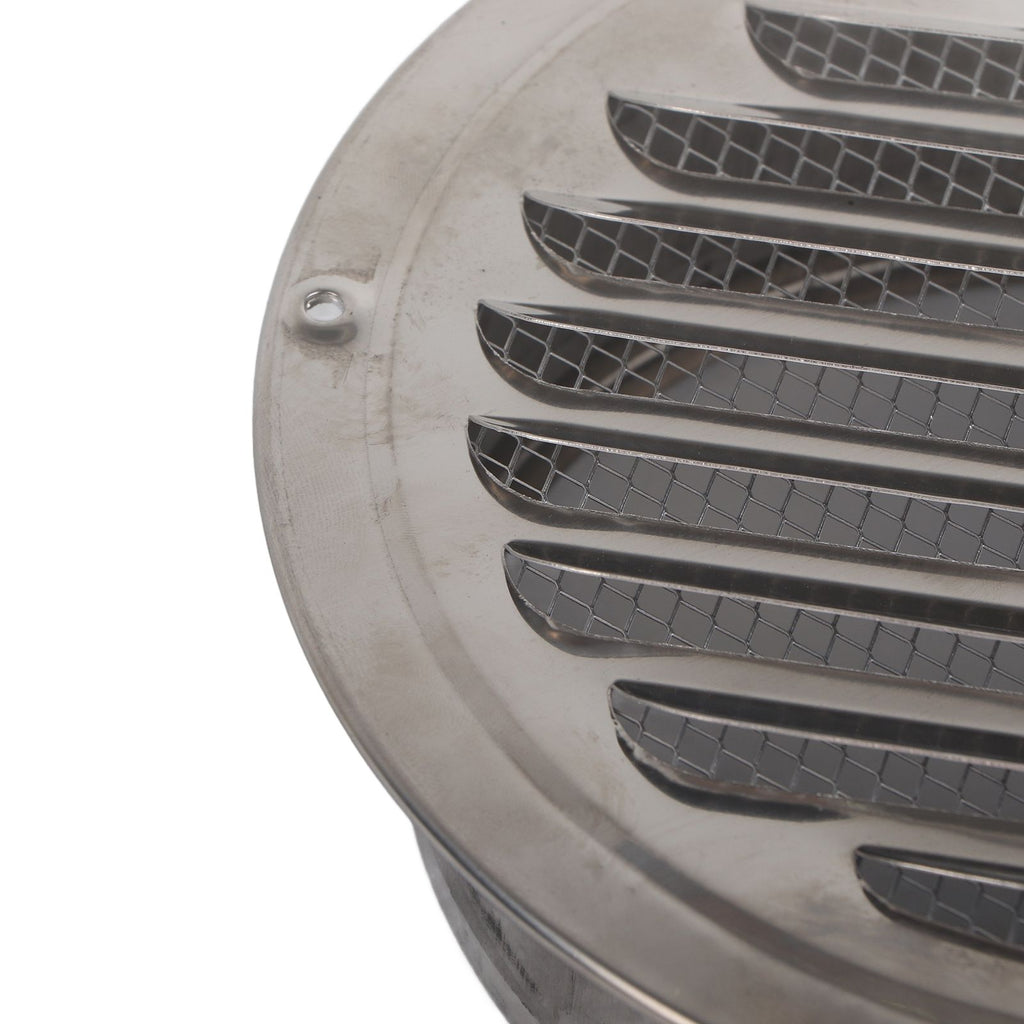 Air Ventilation Cover 304 Stainless Steel Round Exhaust Duct Grill Cap for Kitchen and Bathroom 160mm / 6.3in